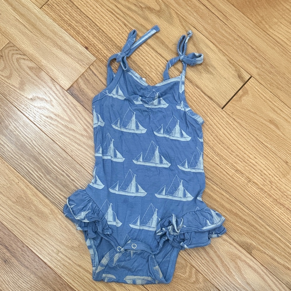 Kate Quinn Blue Sailboat Print One Piece